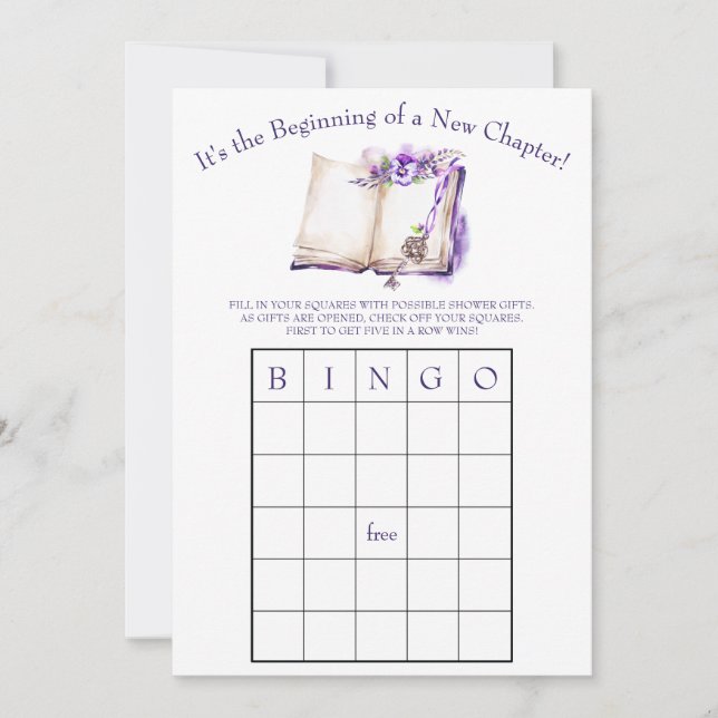 Invitación ¡Es el comienzo de un nuevo capítulo!  Juego de BI (Anverso)