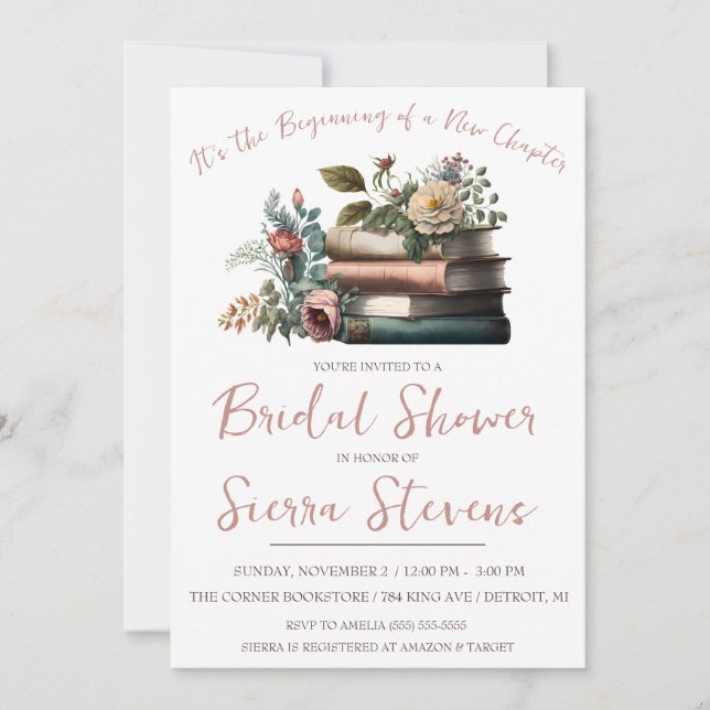 Invitación Es el comienzo de una nueva ducha de novias (Anverso)
