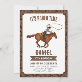 Invitación Es el cumpleaños de Cowboy en tiempo de rodeo
