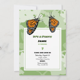 Invitación Es el cumpleaños del Naranja Fiesta Monarch Butter
