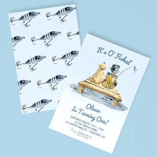 Invitación Es el cumpleaños número 1 de O'fishal Fishing Boy