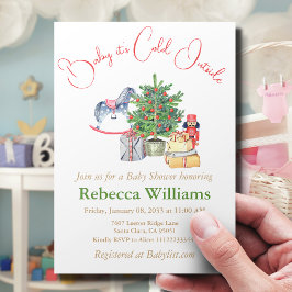 Invitación Es el invierno frío los regalos de los árboles de