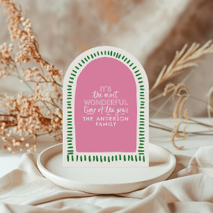 Invitación Es el momento más maravilloso: Modern Pink & Green
