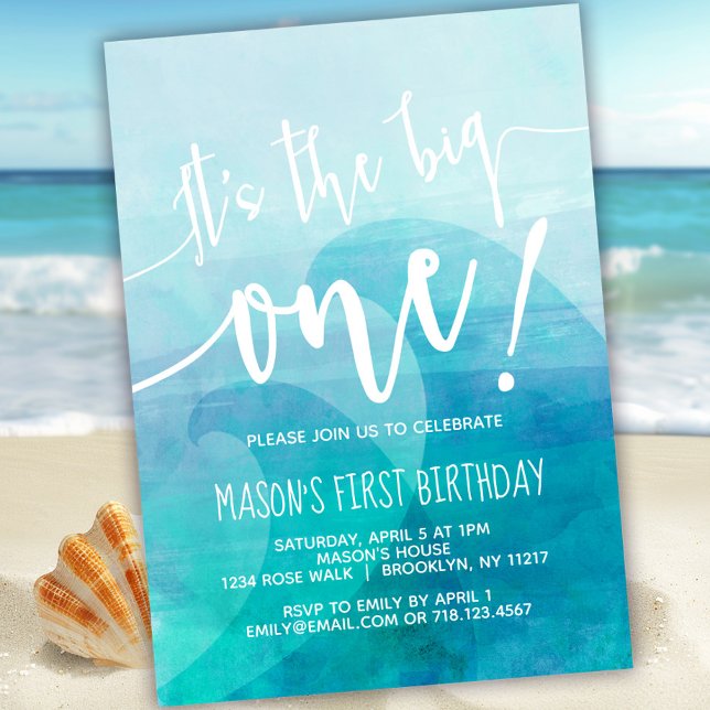 Invitación Es el primer cumpleaños de la ola más grande (Subido por el creador)