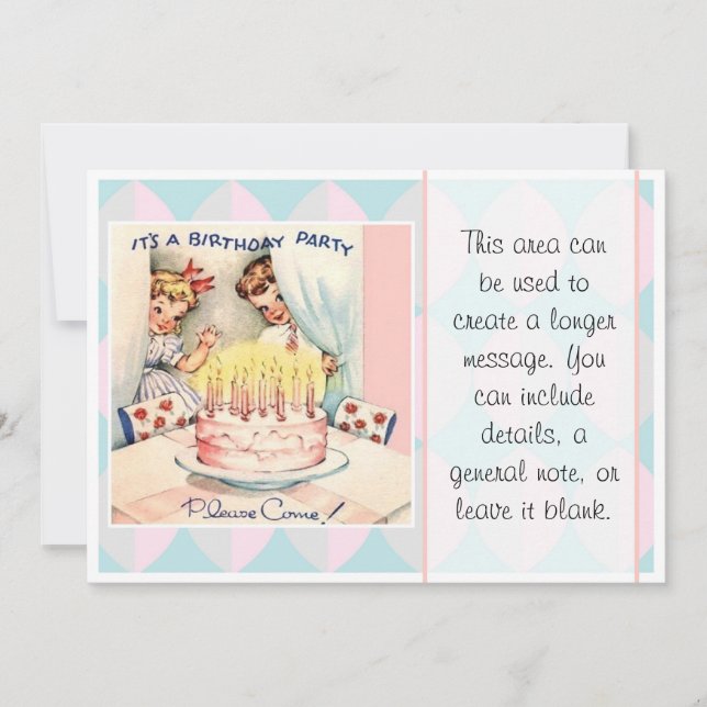 Invitación Es fiesta de cumpleaños (Anverso)