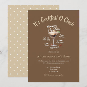 Invitación Es Fiesta de Navidades de bebidas de Cocktail O'Cl