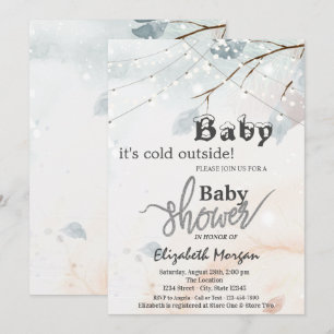 Invitación Es frío afuera: Baby Shower de rama de árbol