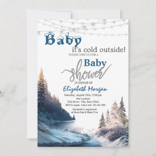 Invitación Es Frío Afuera Paisaje, Fiesta de Bebé de la Natur