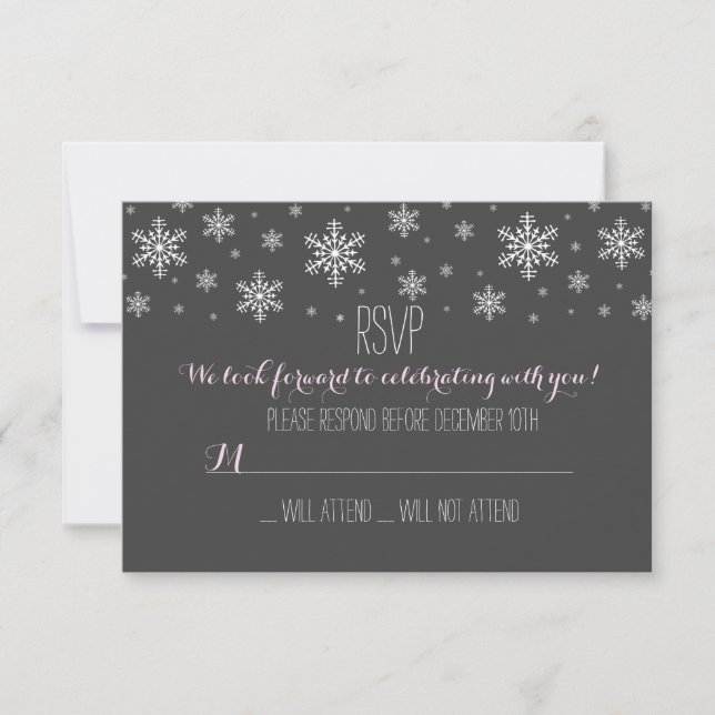 Invitación Es frío afuera RSVP rosa (Anverso)