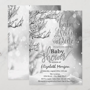 Invitación Es genial, hace frío afuera, baby shower del árbol