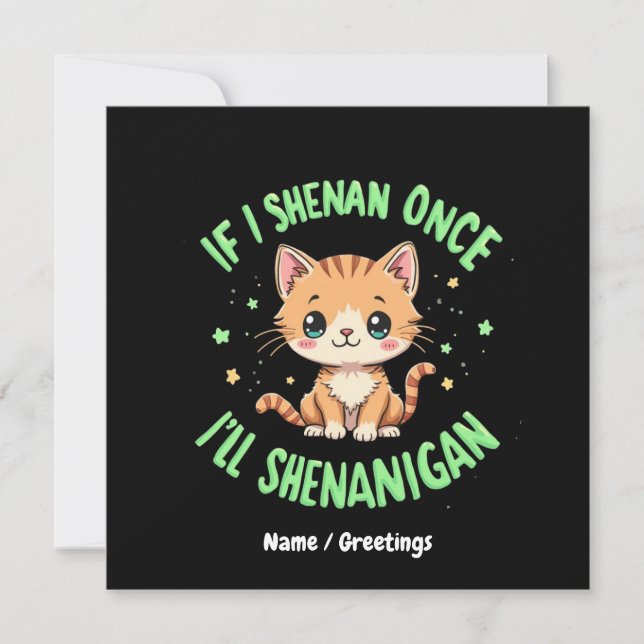 Invitación Es gracioso si Shenan una vez Shenanigan St Patric (Anverso)