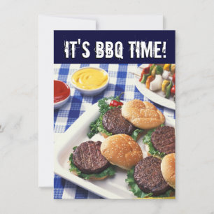 Invitación Es hora de barbacoa, cocción de parrilladas de ver