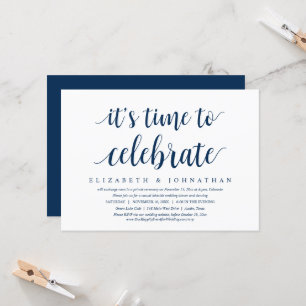 Invitación Es hora de celebrar, Boda Elopement Dinner I