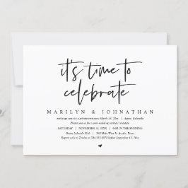 Invitación Es hora de celebrar, Boda Elopement Fiesta I