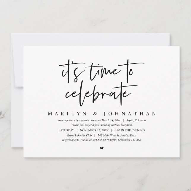 Invitación Es hora de celebrar, Boda Fiesta de Evasión I (Anverso)