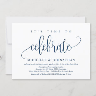 Invitación Es hora de celebrar, fiesta de boda íntima en