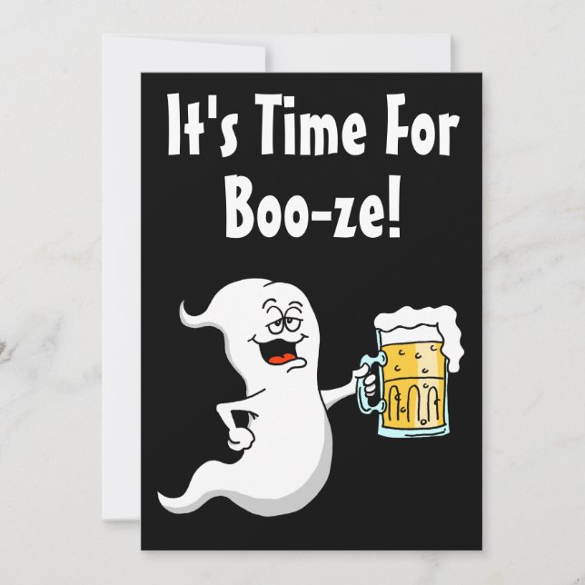 Invitación Es hora de celebrar Halloween para adultos con alc (Anverso)