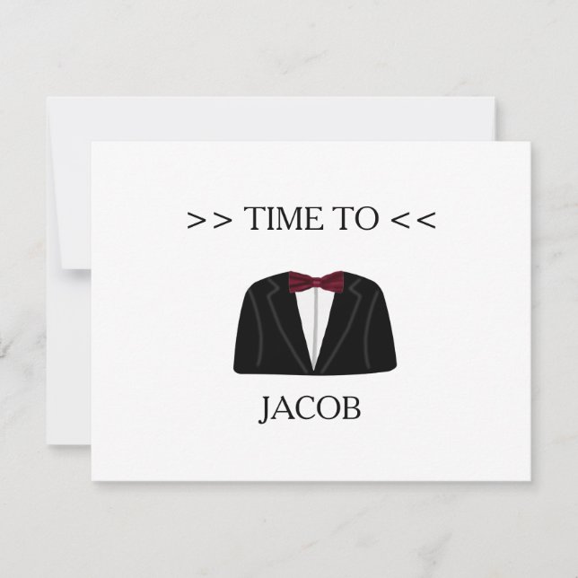 Invitación Es hora de demandar a Groomsman (Anverso)