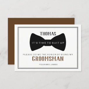 Invitación Es hora de demandar al groomsman - negro marrón de