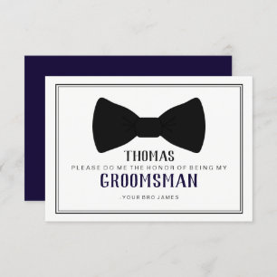 Invitación Es hora de encajar a Groomsman - azul de los lazos