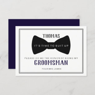 Invitación Es hora de encajar a Groomsman - azul de los lazos