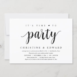 Invitación Es hora de fiesta, Elopamiento de boda post modern