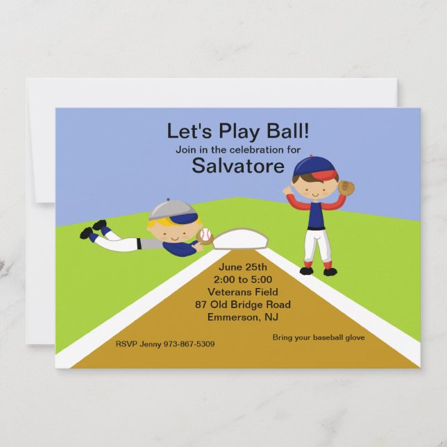 Invitación ¡Es Hora De Jugar A Ball!Invitación de cumpleaños  (Anverso)