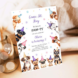 Invitación Es hora de Paw-ty Animales de fiesta Cumpleaños de