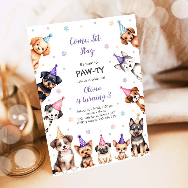 Invitación Es hora de Paw-ty Animales de fiesta Cumpleaños de (Subido por el creador)