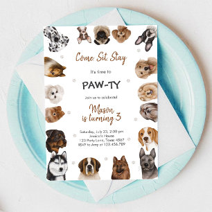 Invitación Es hora de Paw-ty Animales de fiesta Cumpleaños de