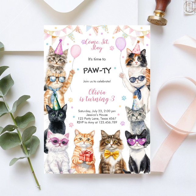 Invitación Es Hora de Paw-ty Animales de Fiesta Cumpleaños de (Subido por el creador)