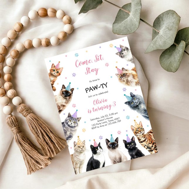 Invitación Es hora de Paw-ty Animales de fiesta Cumpleaños de (Subido por el creador)