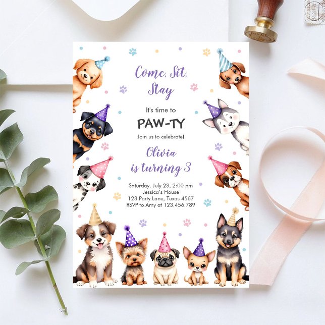 Invitación Es hora de Paw-ty Animales de fiesta Cumpleaños de (Subido por el creador)