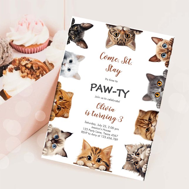 Invitación Es hora de Paw-ty Animales de fiesta Cumpleaños de (Subido por el creador)