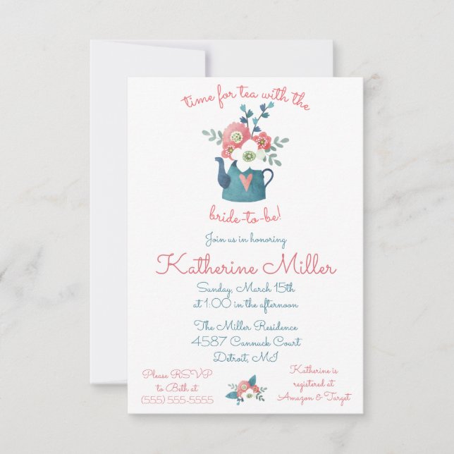 Invitación ¡Es hora de tomar el té con la futura novia!  Duch (Anverso)