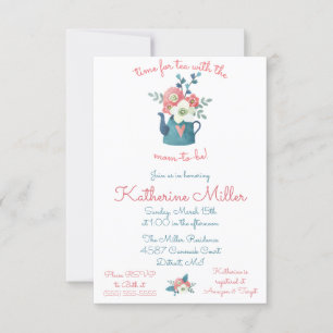 Invitación ¡Es hora de un té con la futura mamá! Ducha