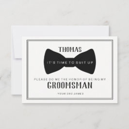 Invitación Es hora de vestirse Groomsman Card - Black Tie