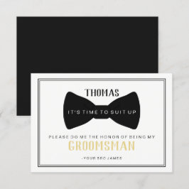 Invitación Es hora de vestirse Groomsman Card - Black Tie I