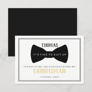 Invitación Es hora de vestirse Groomsman Card - Black Tie I