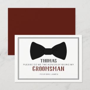 Invitación Es hora de vestirse Groomsman - Vino de corbata ne