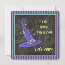 Invitación Es la bruja de Halloween de la época de las brujas