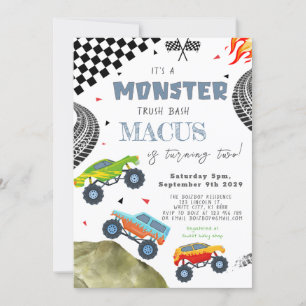 Invitación Es la fiesta de cumpleaños de un camión de MONSTER