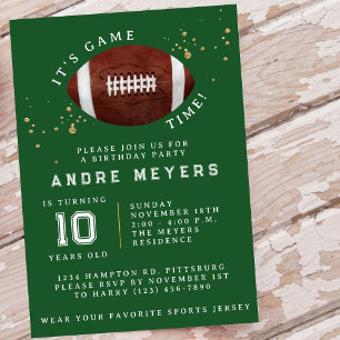 Invitación Es la fiesta de cumpleaños del fútbol infantil en