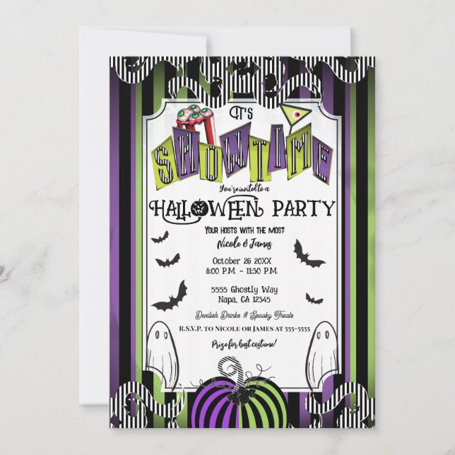 Invitación Es la fiesta de disfraces de la película de Hallow (Anverso)