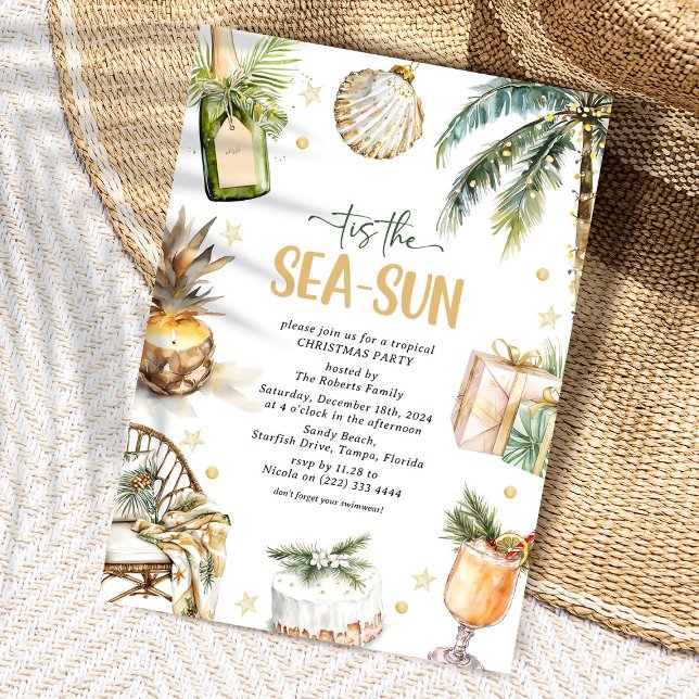 Invitación Es la Fiesta Tropical de Navidad del Mar-Sol (Subido por el creador)