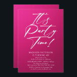 Invitación Es la hora del Fiesta 40 cumpleaños Fiesta simple<br><div class="desc">Es el Fiesta Time 40th 40th Birthday Party Simple Elegant Invitation Invite presenta un diseño minimalista con el texto "¡Es la hora del Fiesta!" en la moderna tipografía de escritura de caligrafía blanca y personalizado debajo con el texto de tu personalizado en un fondo rosado. Se pueden cambiar el estilo...</div>