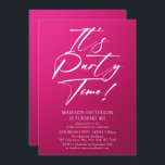 Invitación Es la hora del Fiesta 40 cumpleaños Fiesta simple<br><div class="desc">Es el Fiesta Time 40th 40th Birthday Party Simple Elegant Invitation Invite presenta un diseño minimalista con el texto "¡Es la hora del Fiesta!" en la moderna tipografía de escritura de caligrafía blanca y personalizado debajo con el texto de tu personalizado en un fondo rosado. Se pueden cambiar el estilo...</div>