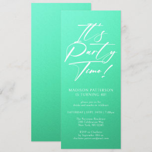 Invitación Es la hora del Fiesta 40 cumpleaños Fiesta simple 