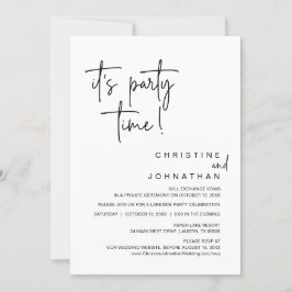 Invitación Es la hora del Fiesta, Boda Elopement Dinner Fiest