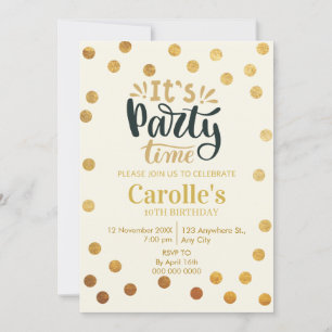 Invitación Es la hora del Fiesta un cumpleaños simple